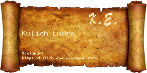 Kulich Endre névjegykártya